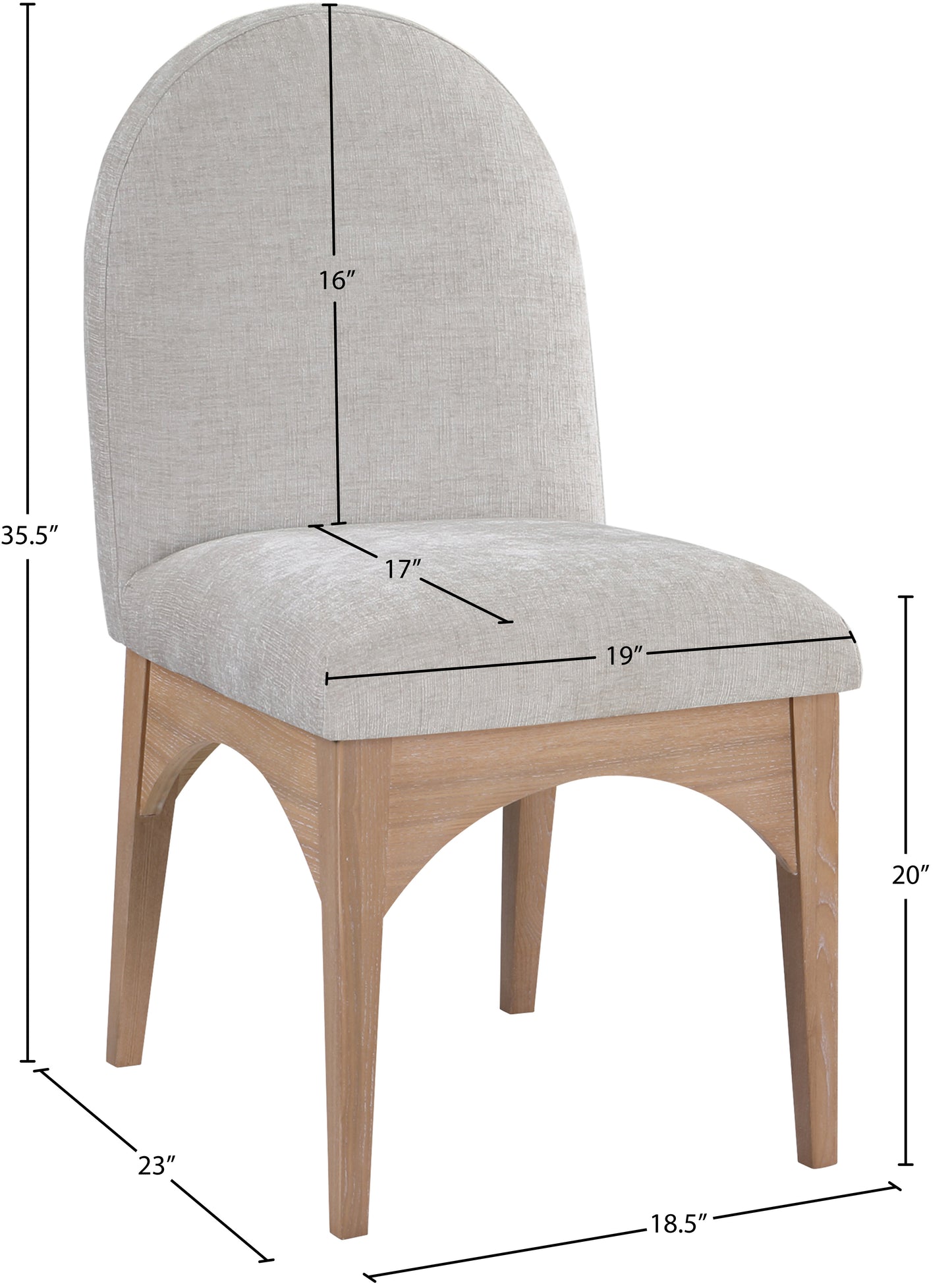 brielle grey chenille fabric dining chair sc