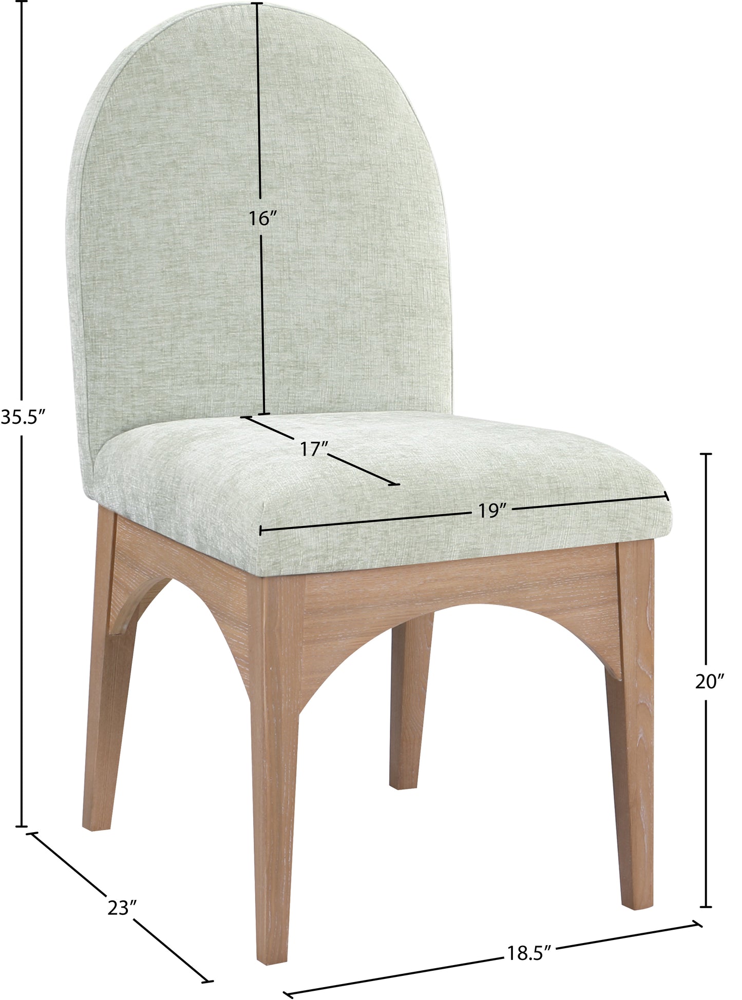 brielle mint chenille fabric dining chair sc