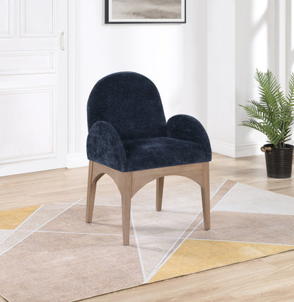 Brielle Navy Chenille Fabric Dining Chair AC