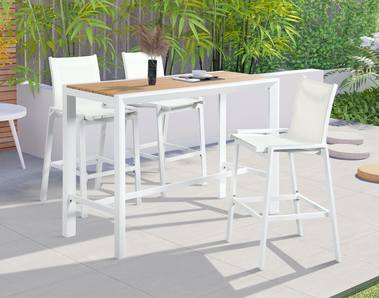 outdoor patio aluminum rectangle bar table