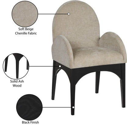 Brielle Beige Chenille Fabric Dining Chair AC