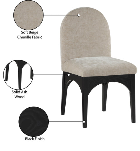 Brielle Beige Chenille Fabric Dining Chair SC