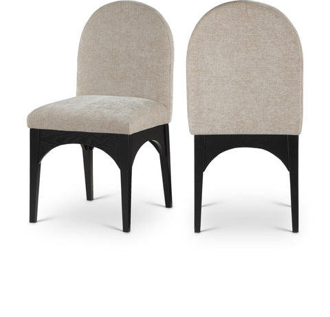 Sage Beige Chenille Fabric Upholstered Dining Side Chair, 1 Piece