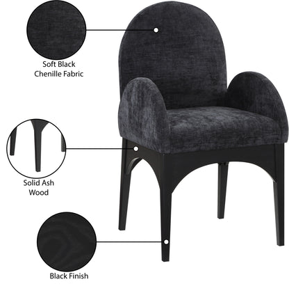 Brielle Black Chenille Fabric Dining Chair AC