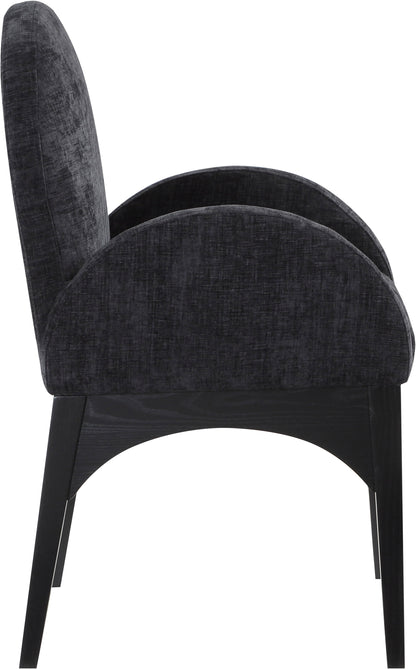 Brielle Black Chenille Fabric Dining Chair AC