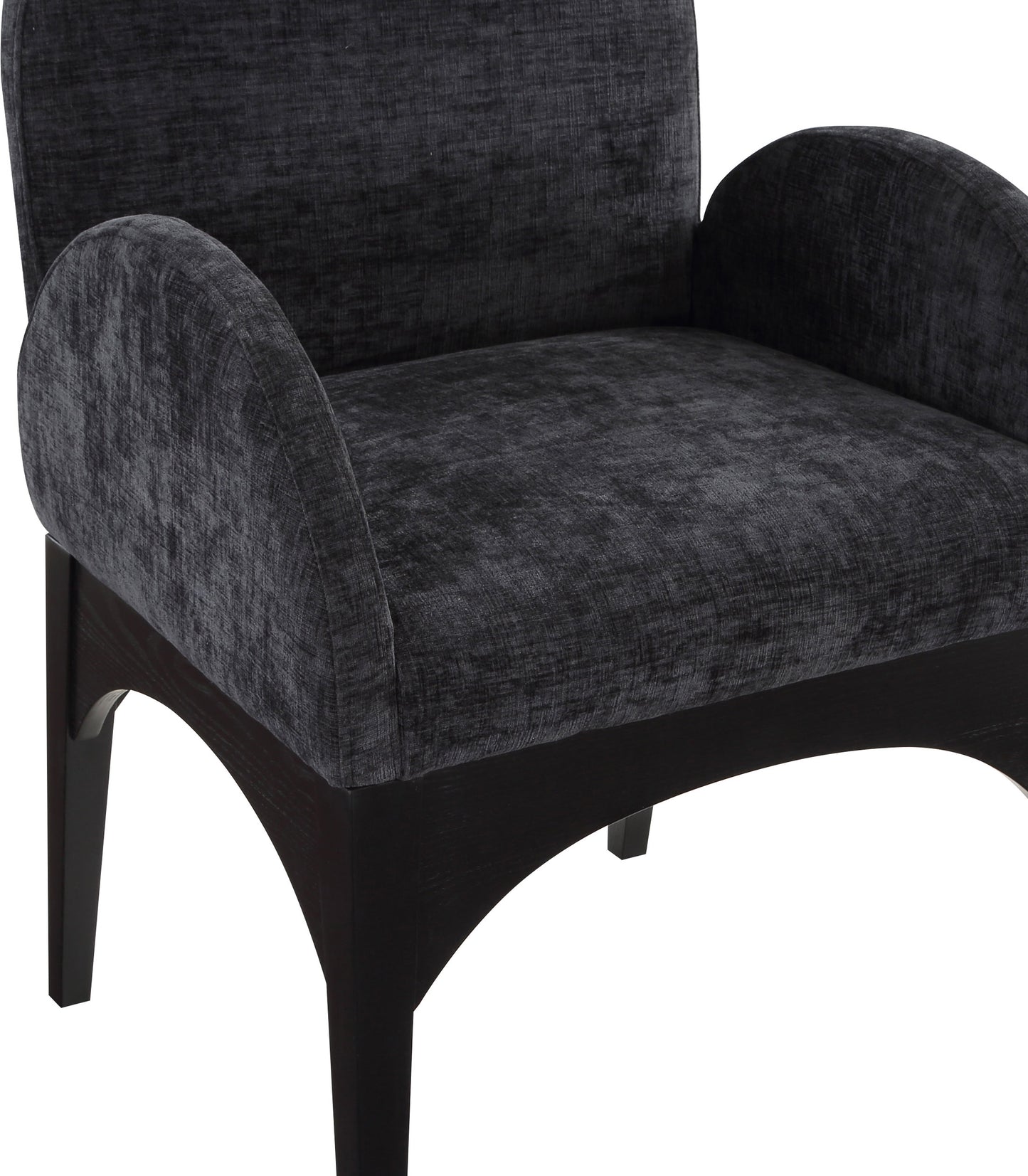 brielle black chenille fabric dining chair ac