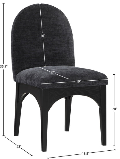 Brielle Black Chenille Fabric Dining Chair SC