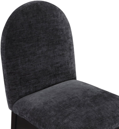 Brielle Black Chenille Fabric Dining Chair SC