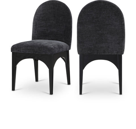 Sage Black Chenille Fabric Upholstered Dining Side Chair, 1 Piece (Style 2)