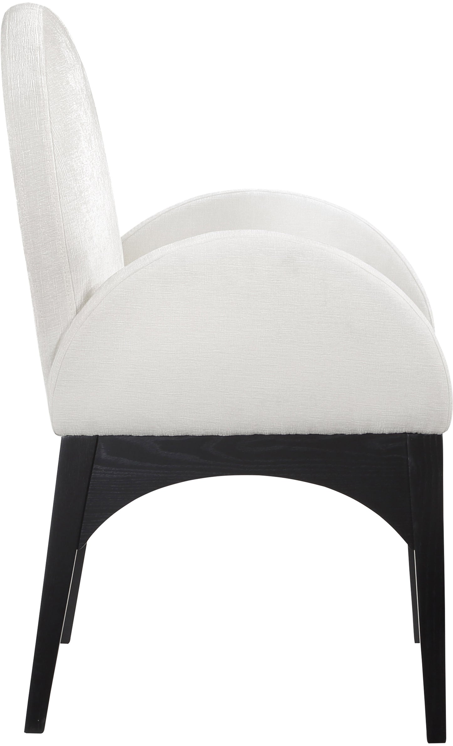 brielle cream chenille fabric dining chair ac