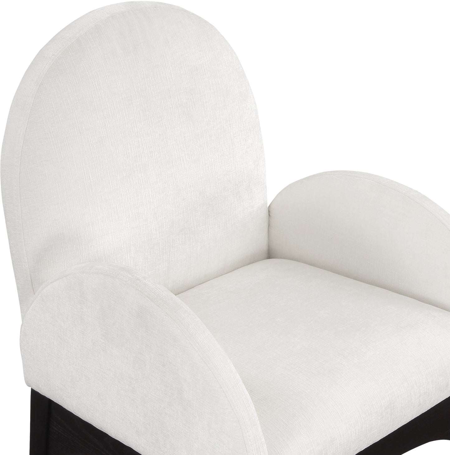 brielle cream chenille fabric dining chair ac