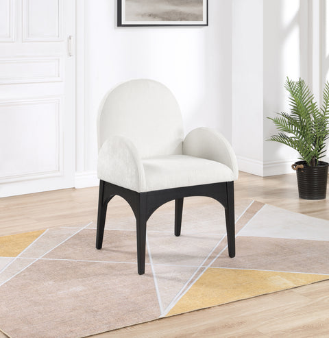 Brielle Cream Chenille Fabric Dining Chair AC