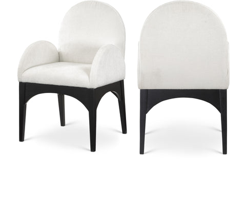 Sage Cream Chenille Fabric Upholstered Dining Arm Chair, 1 Piece (Style 2)