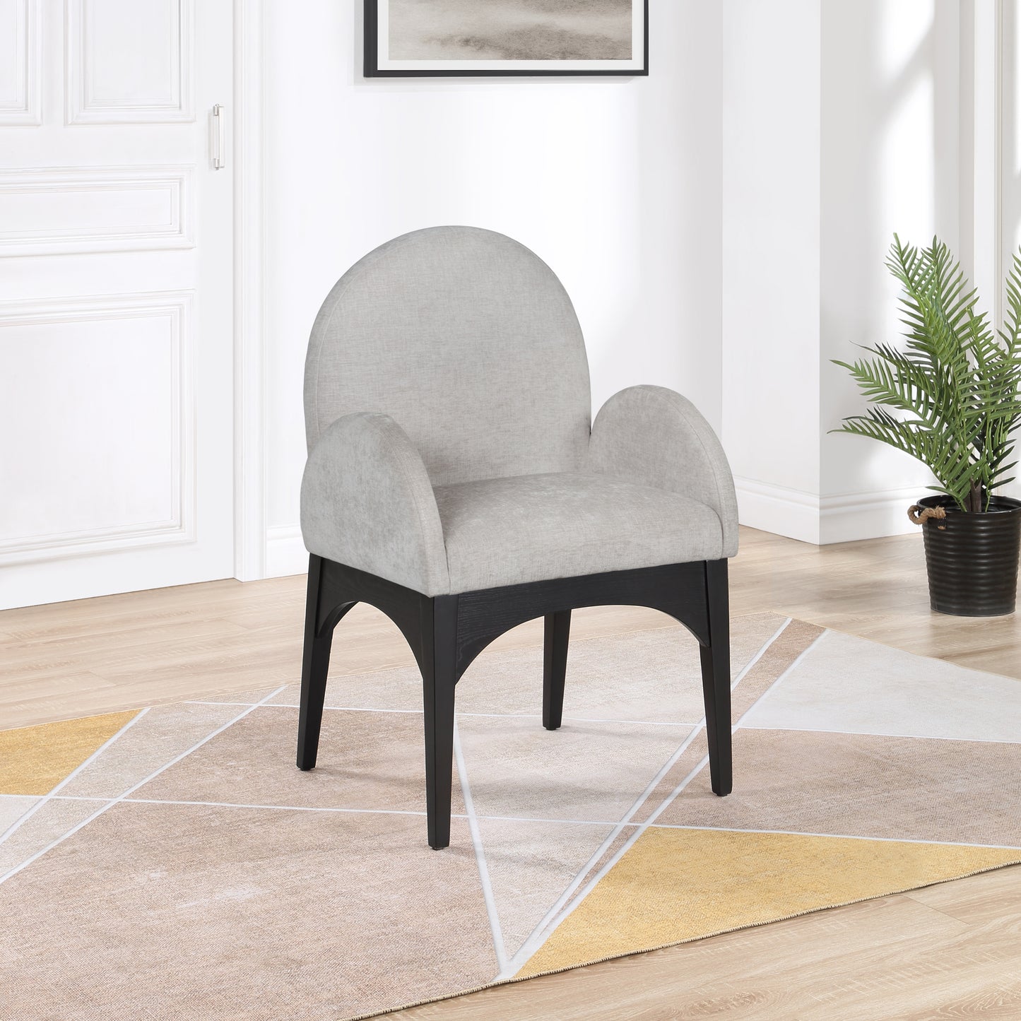 brielle grey chenille fabric dining chair ac