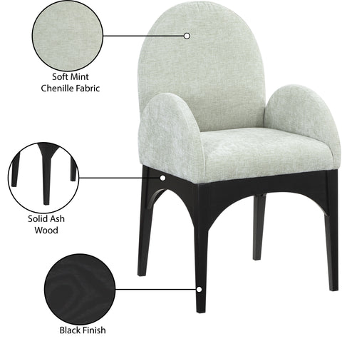 Brielle Mint Chenille Fabric Dining Chair AC