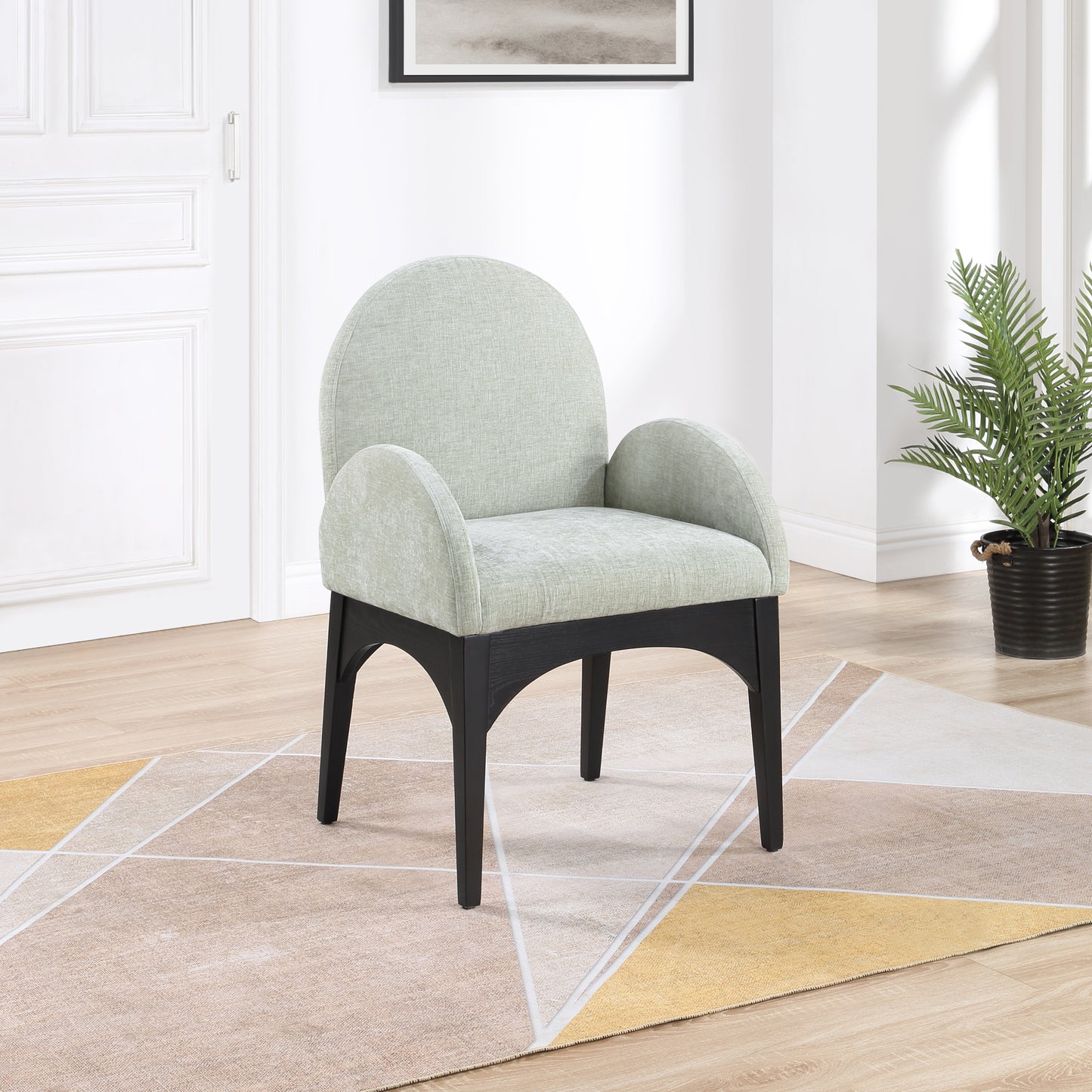 brielle mint chenille fabric dining chair ac