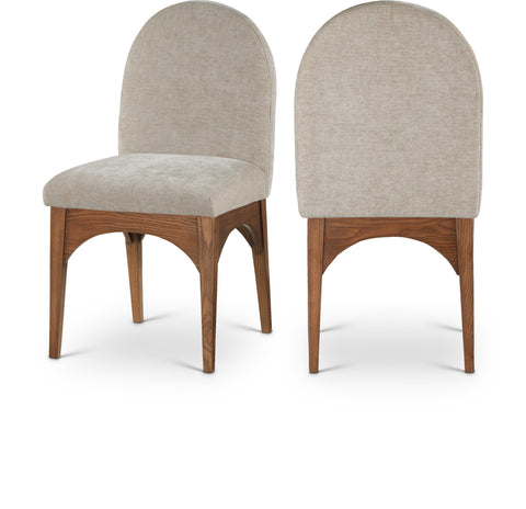 Sage Beige Chenille Fabric Upholstered Dining Side Chair, 1 Piece (Style 2)