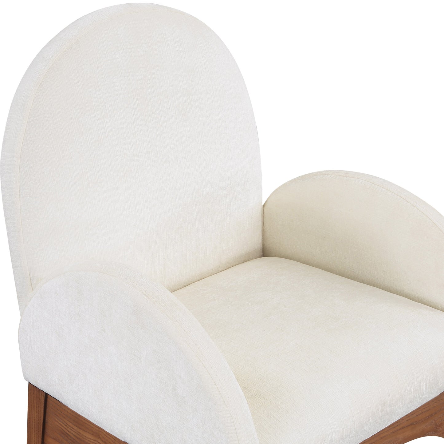 brielle cream chenille fabric dining chair ac