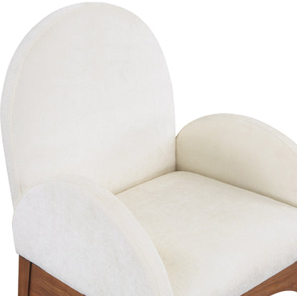 Brielle Cream Chenille Fabric Dining Chair AC