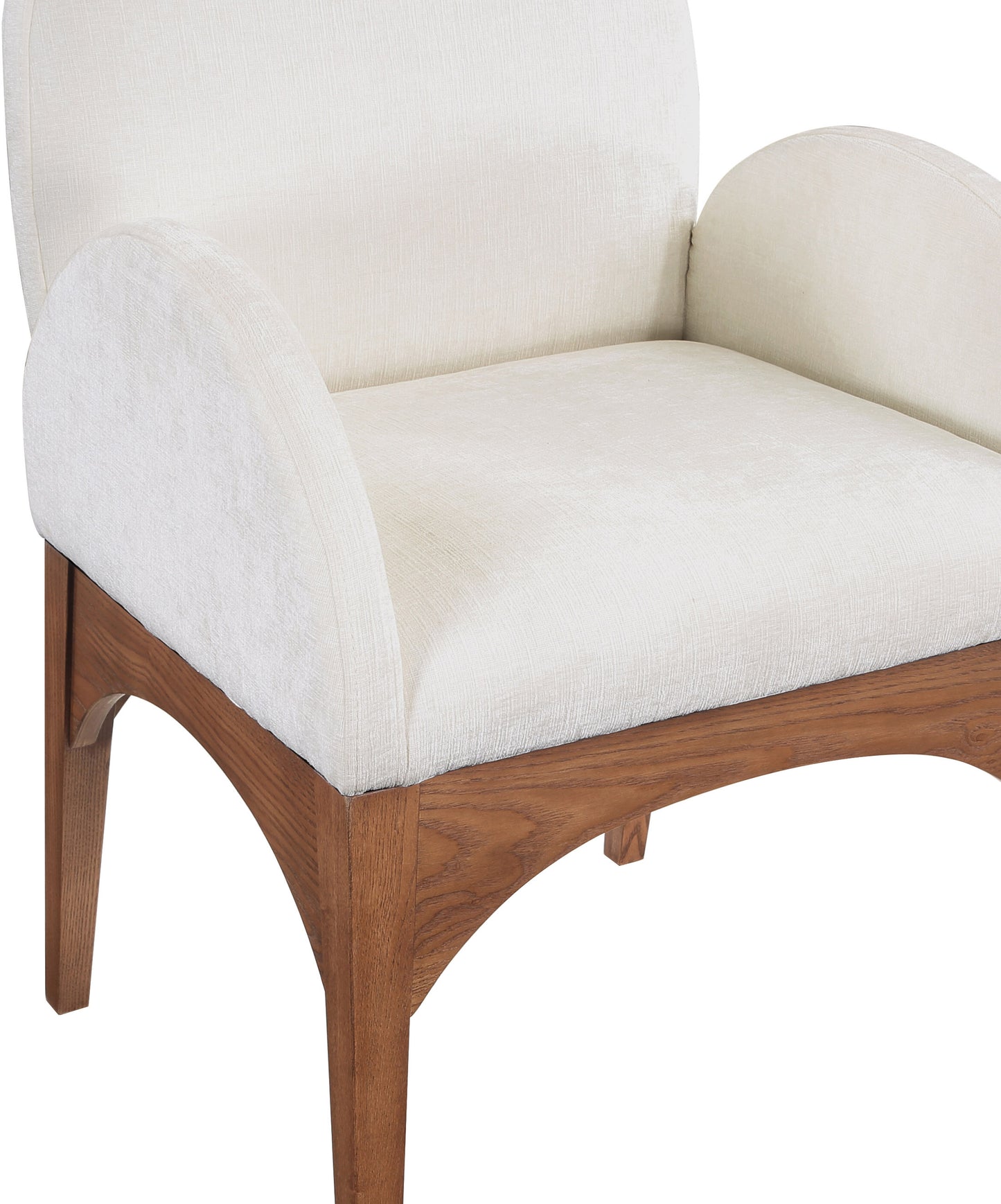 brielle cream chenille fabric dining chair ac