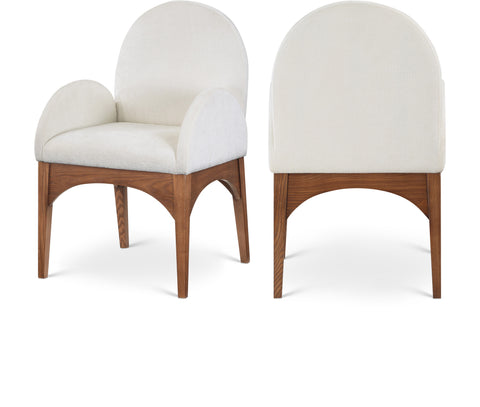 Sage Cream Chenille Fabric Upholstered Dining Arm Chair, 1 Piece (Style 3)