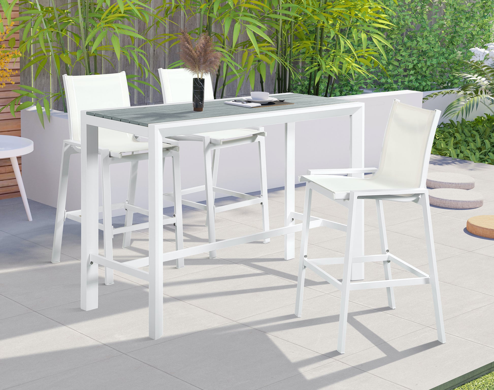 Outdoor Patio Aluminum Rectangle Bar Table