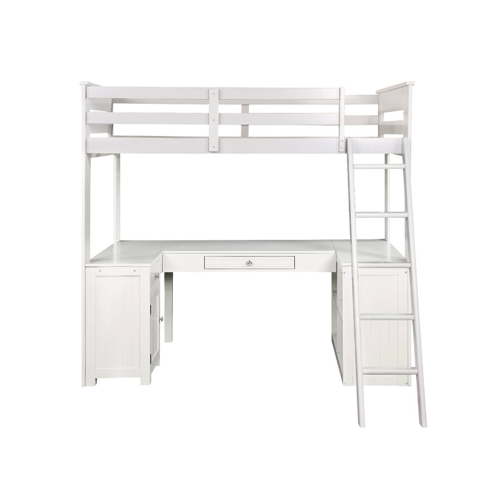 twin loft bed w/desk & bookcase & chest