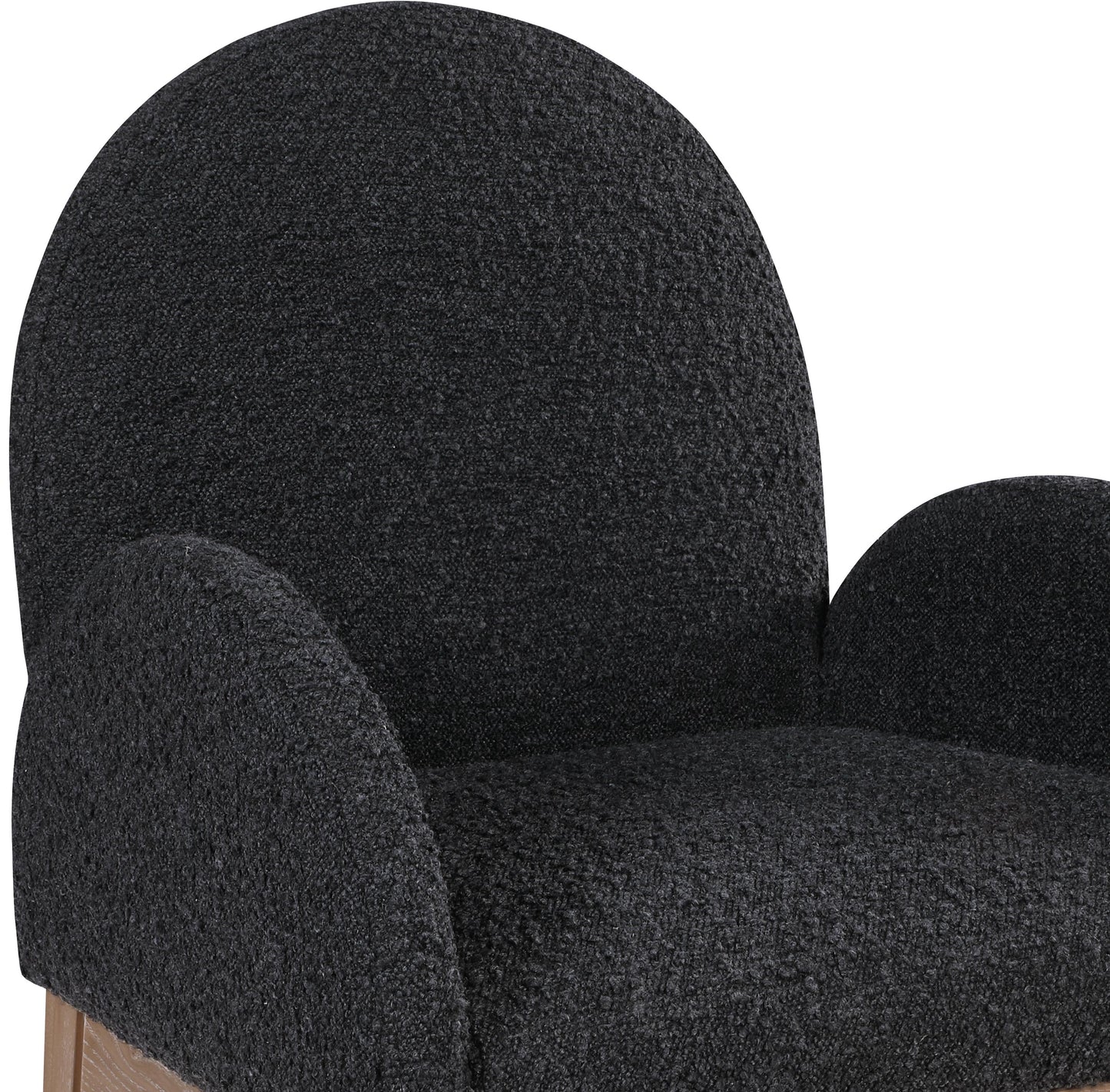 brielle black boucle fabric dining chair ac