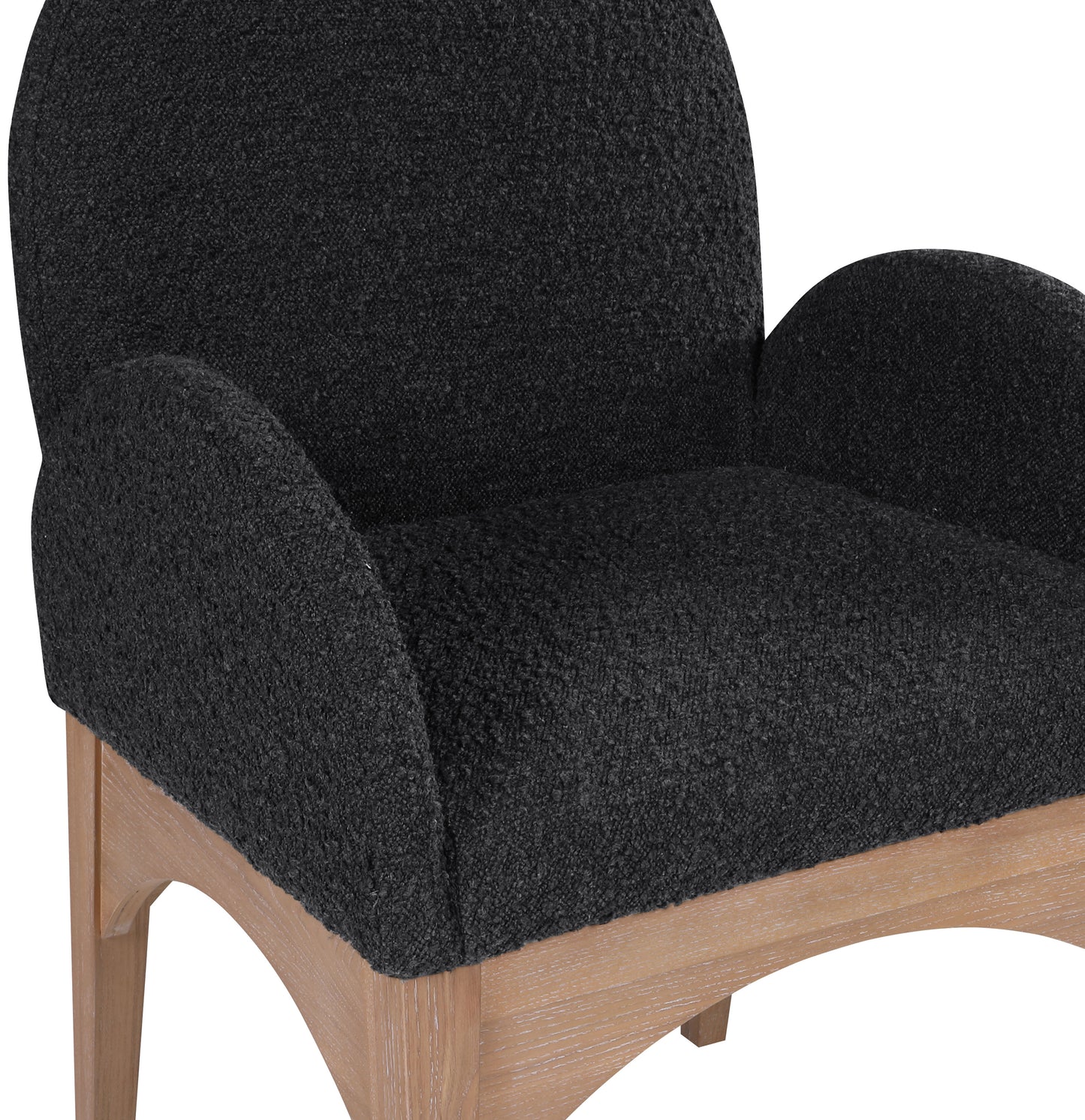 brielle black boucle fabric dining chair ac