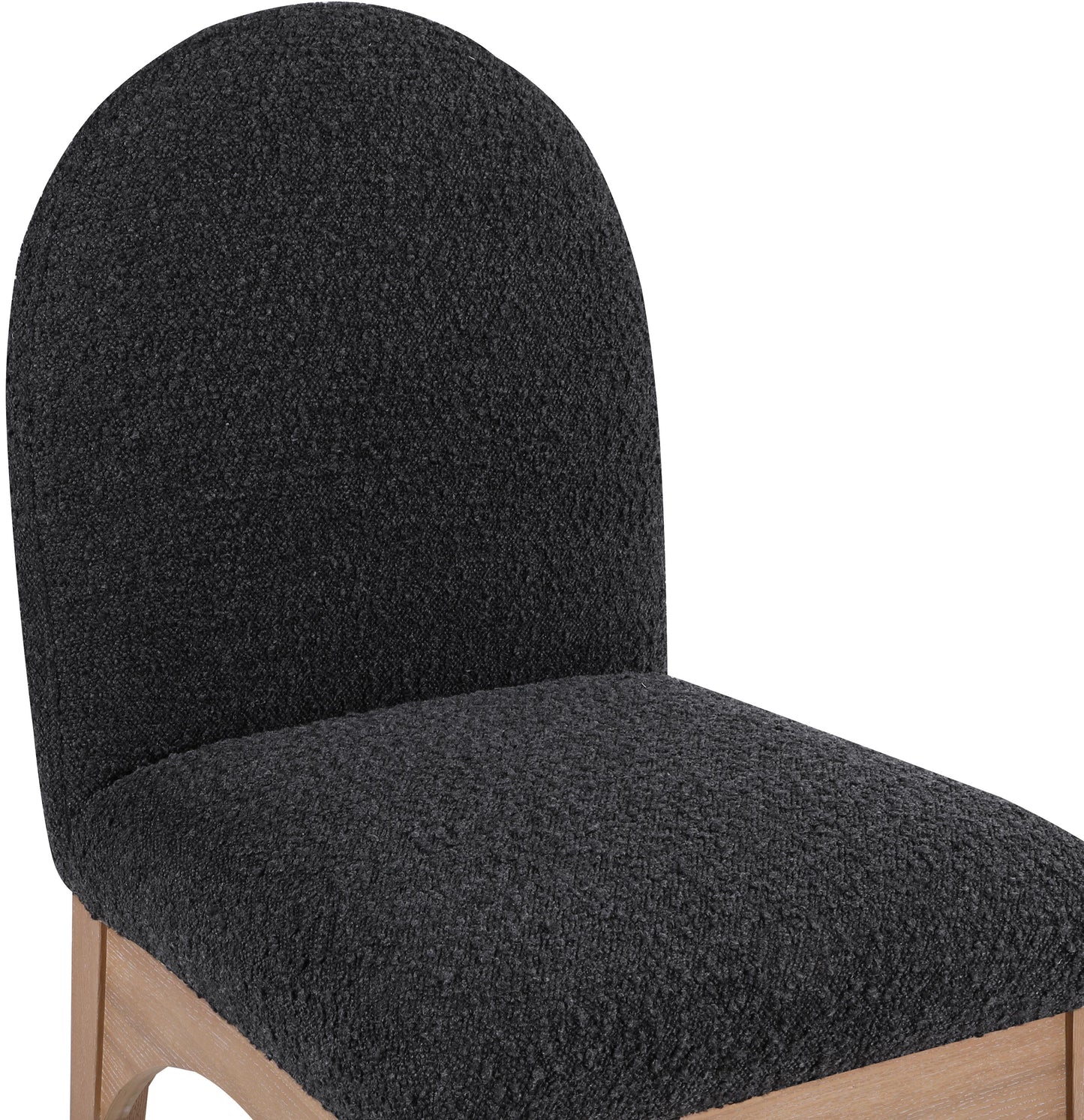 brielle black boucle fabric dining chair sc