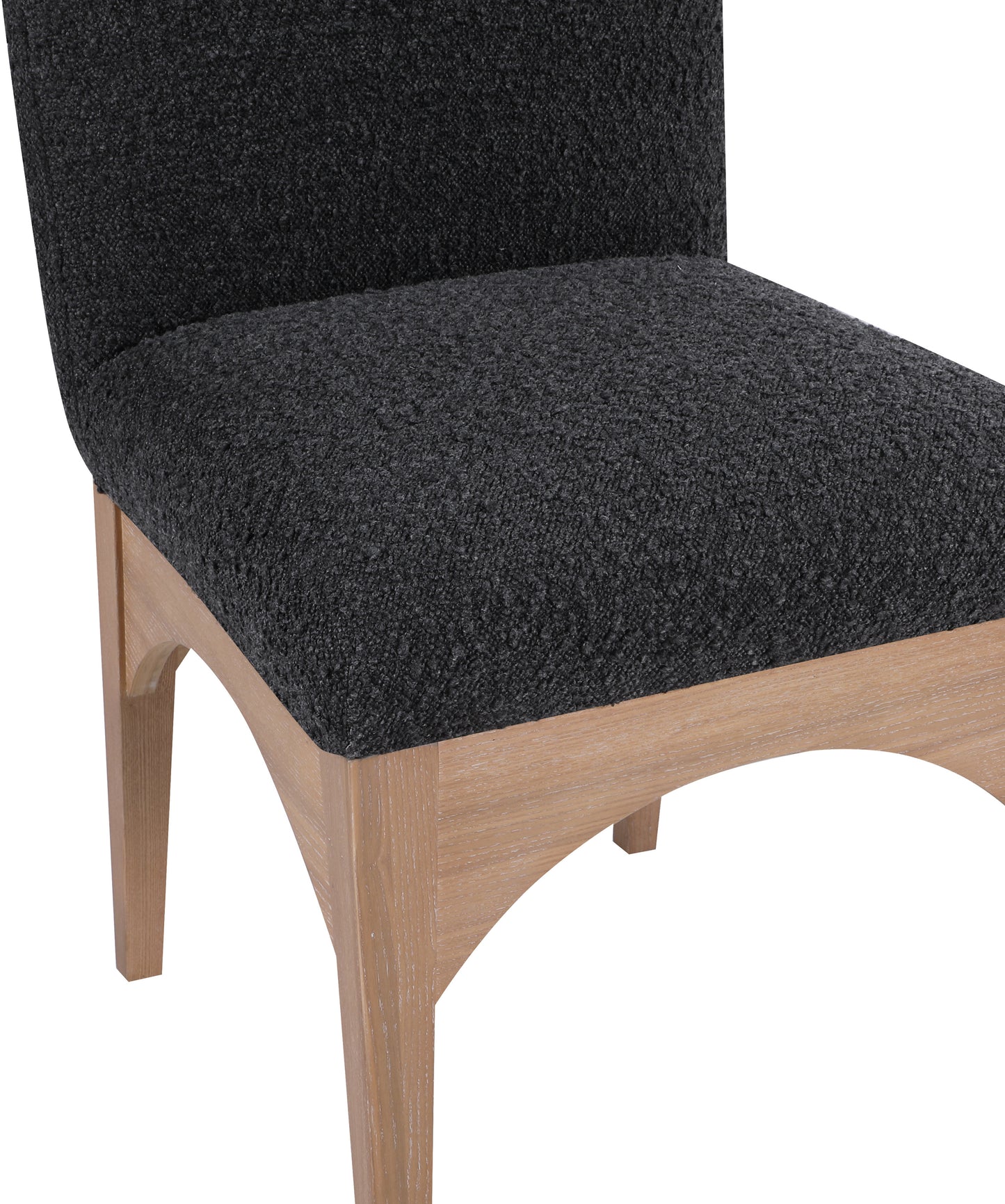 brielle black boucle fabric dining chair sc