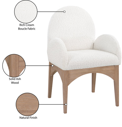 Brielle Cream Boucle Fabric Dining Chair AC