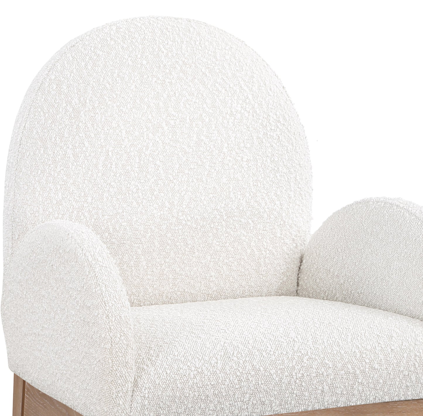 brielle cream boucle fabric dining chair ac