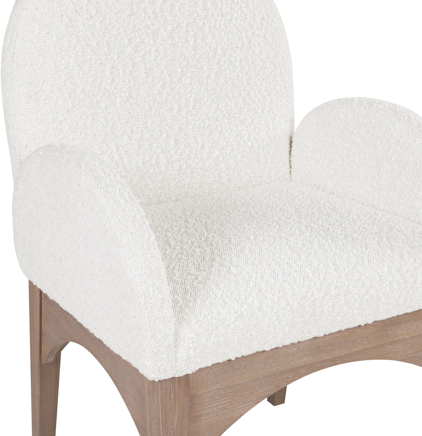 brielle cream boucle fabric dining chair ac