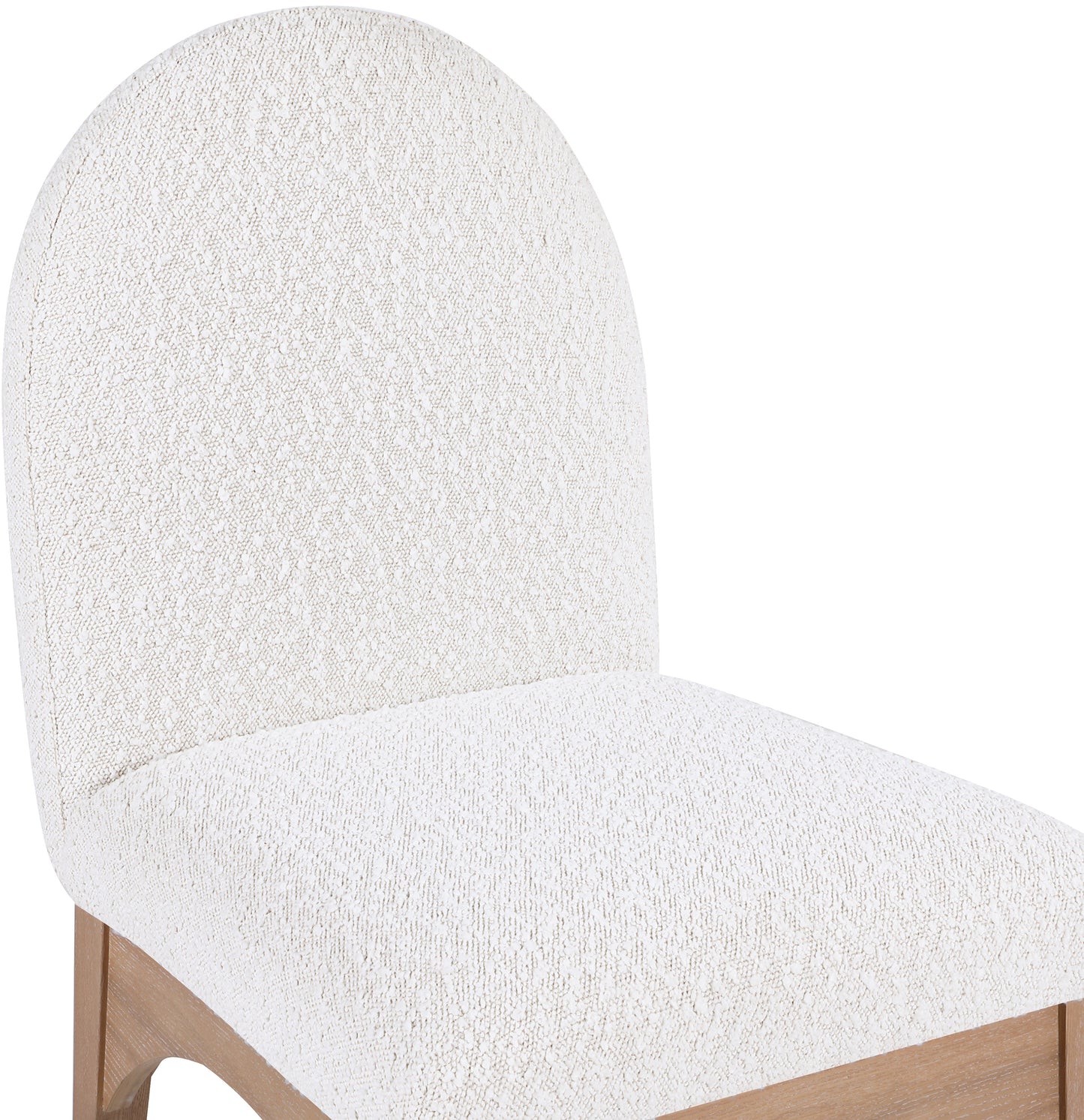 brielle cream boucle fabric dining chair sc