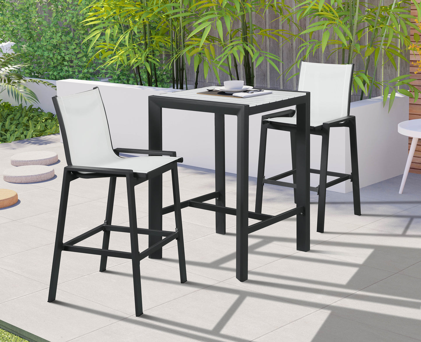 outdoor patio aluminum square bar table