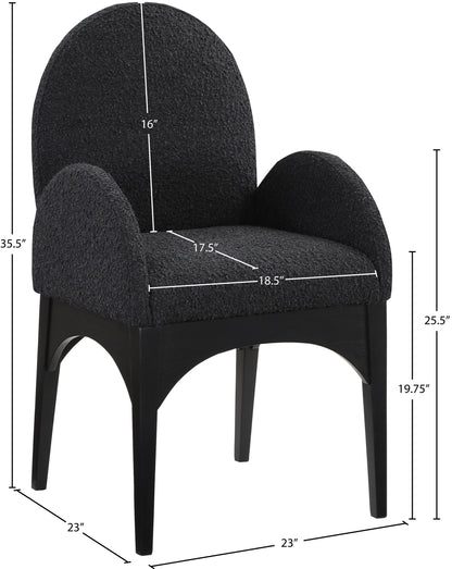 Brielle Black Boucle Fabric Dining Chair AC