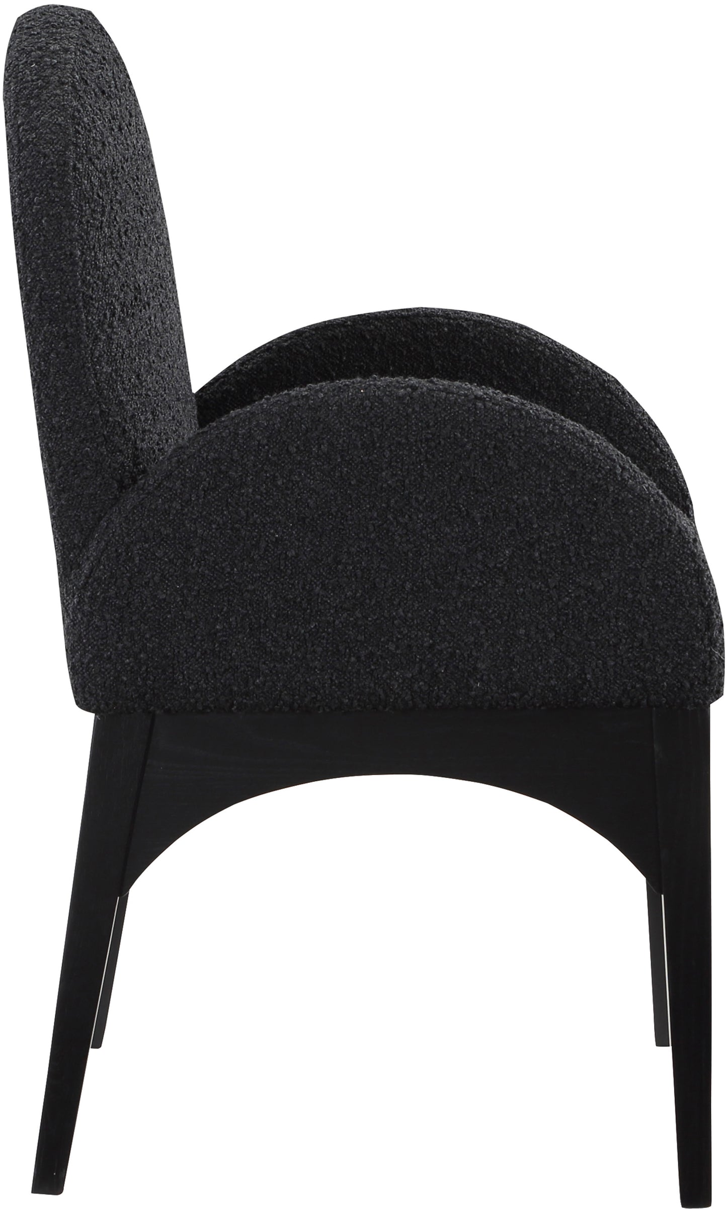 brielle black boucle fabric dining chair ac