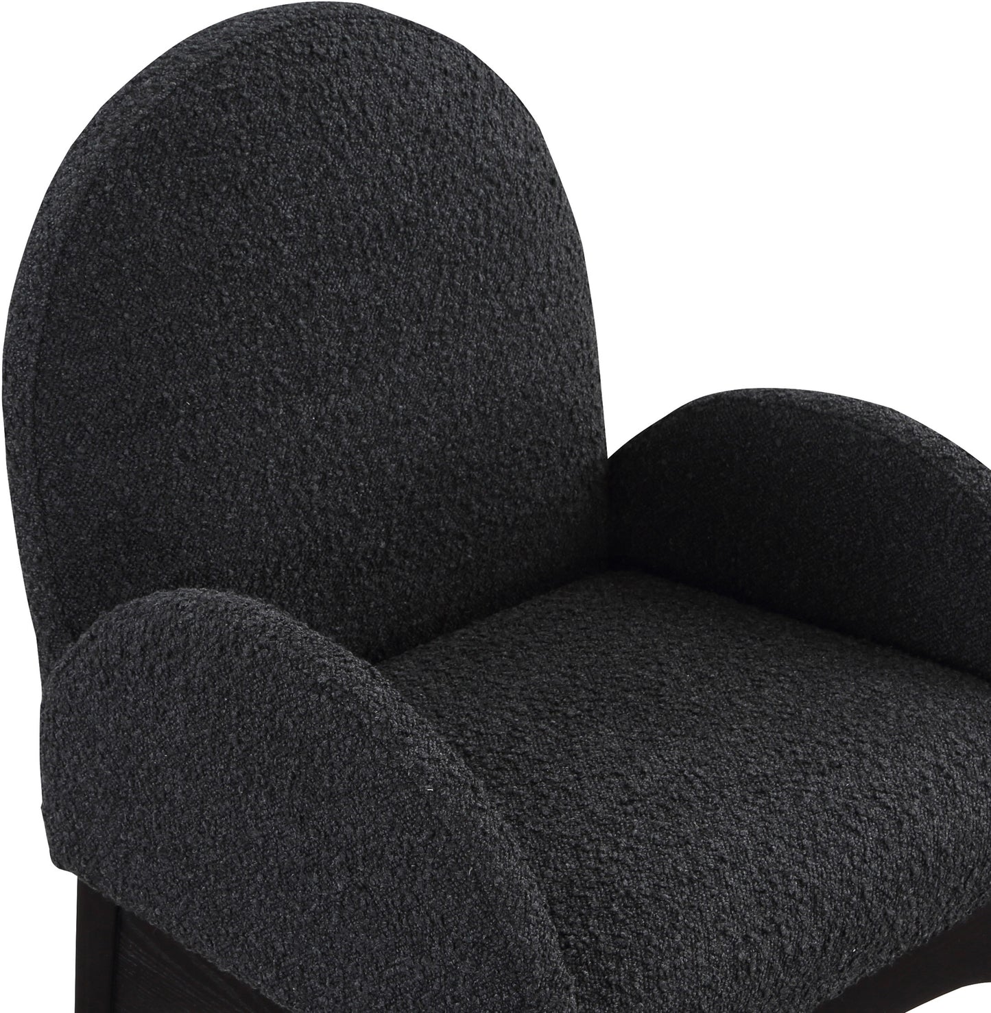 brielle black boucle fabric dining chair ac