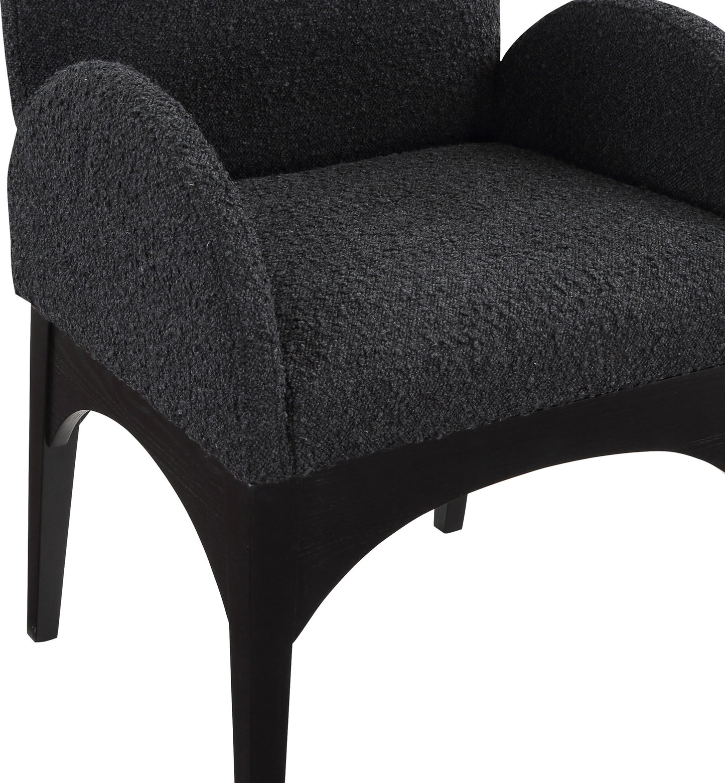 brielle black boucle fabric dining chair ac