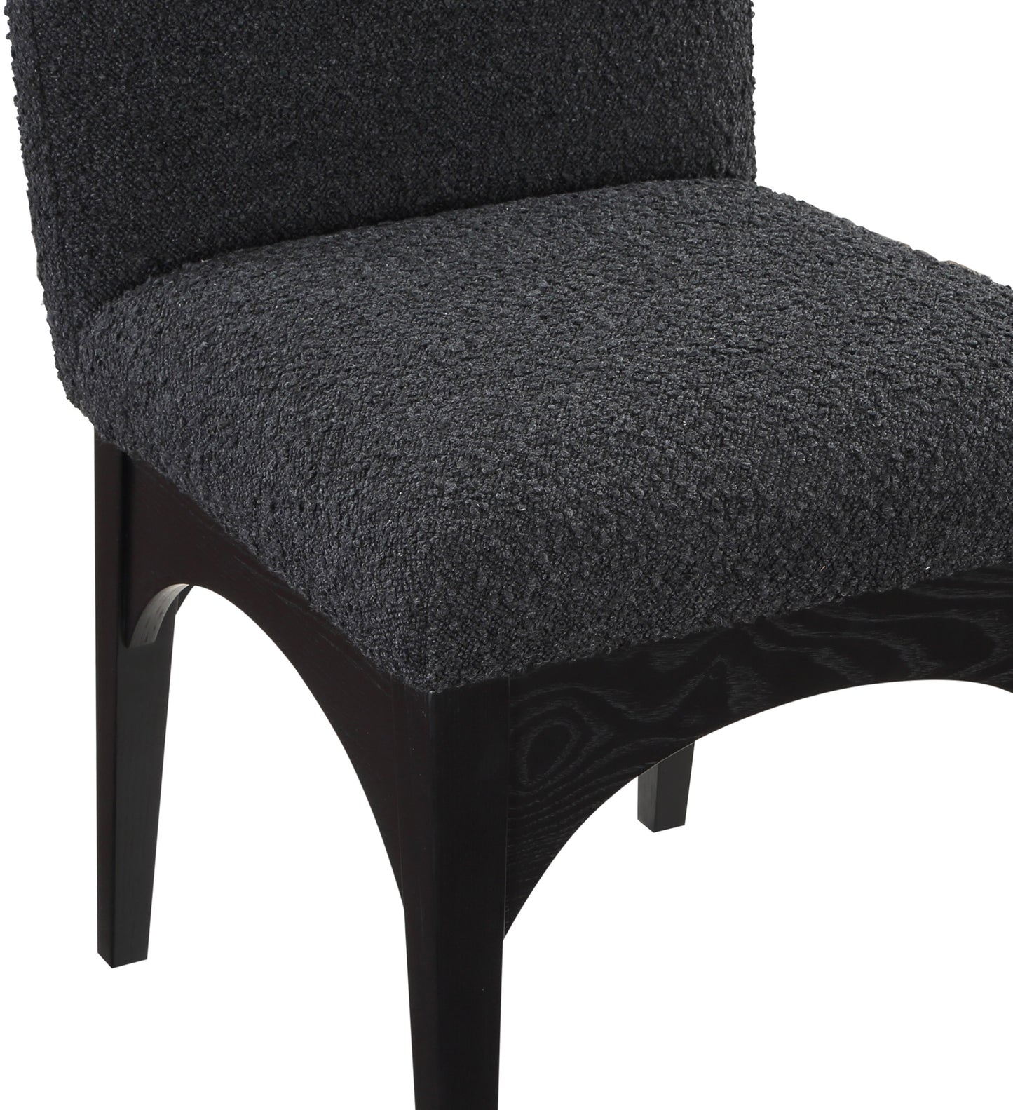 brielle black boucle fabric dining chair sc