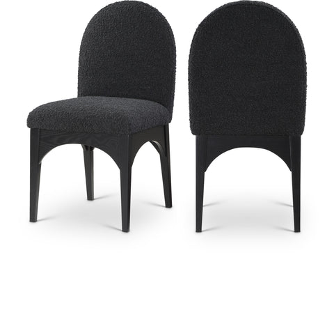 Sage Black Boucle Fabric Upholstered Dining Side Chair, 1 Piece (Style 2)