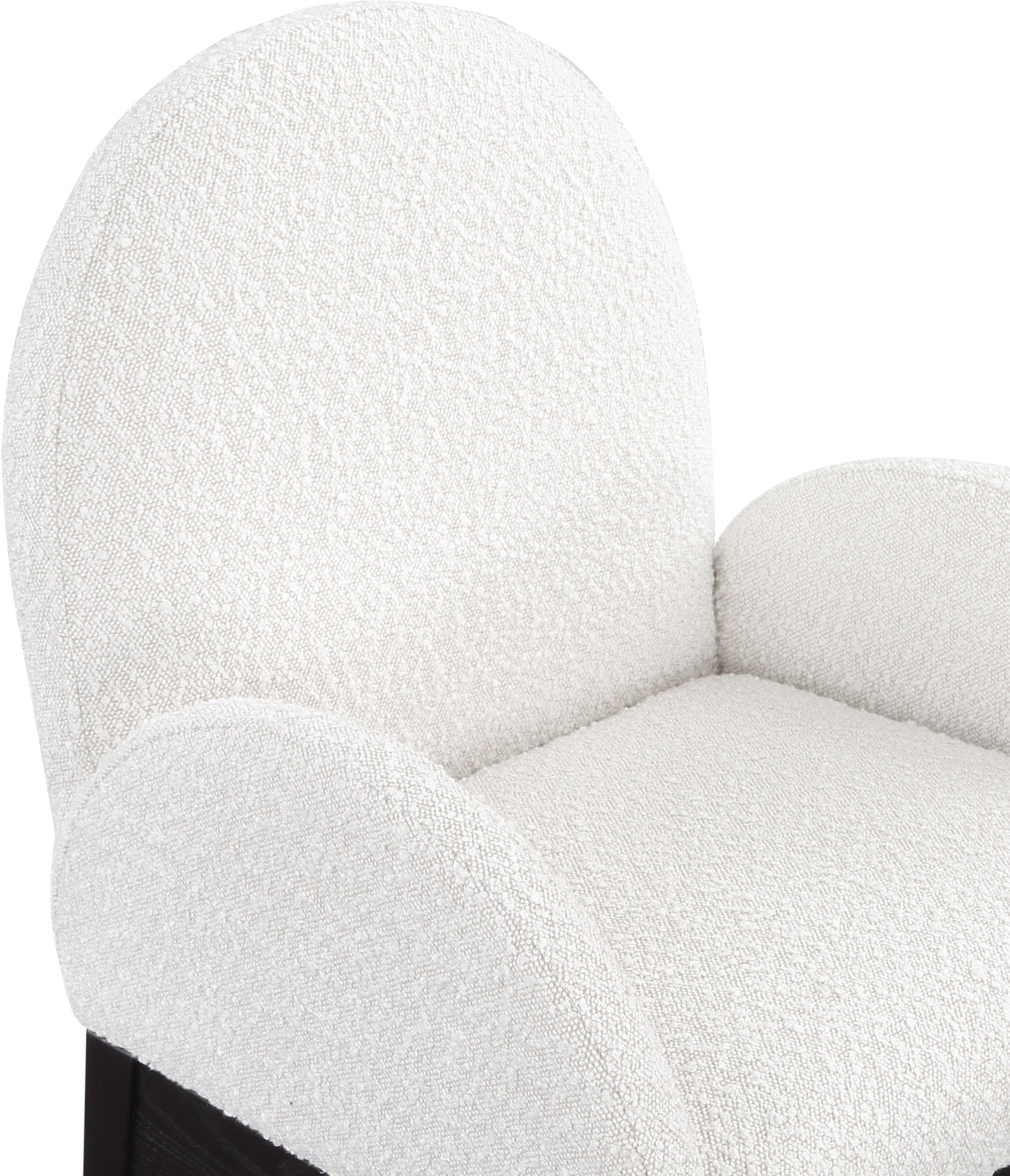 brielle cream boucle fabric dining chair ac