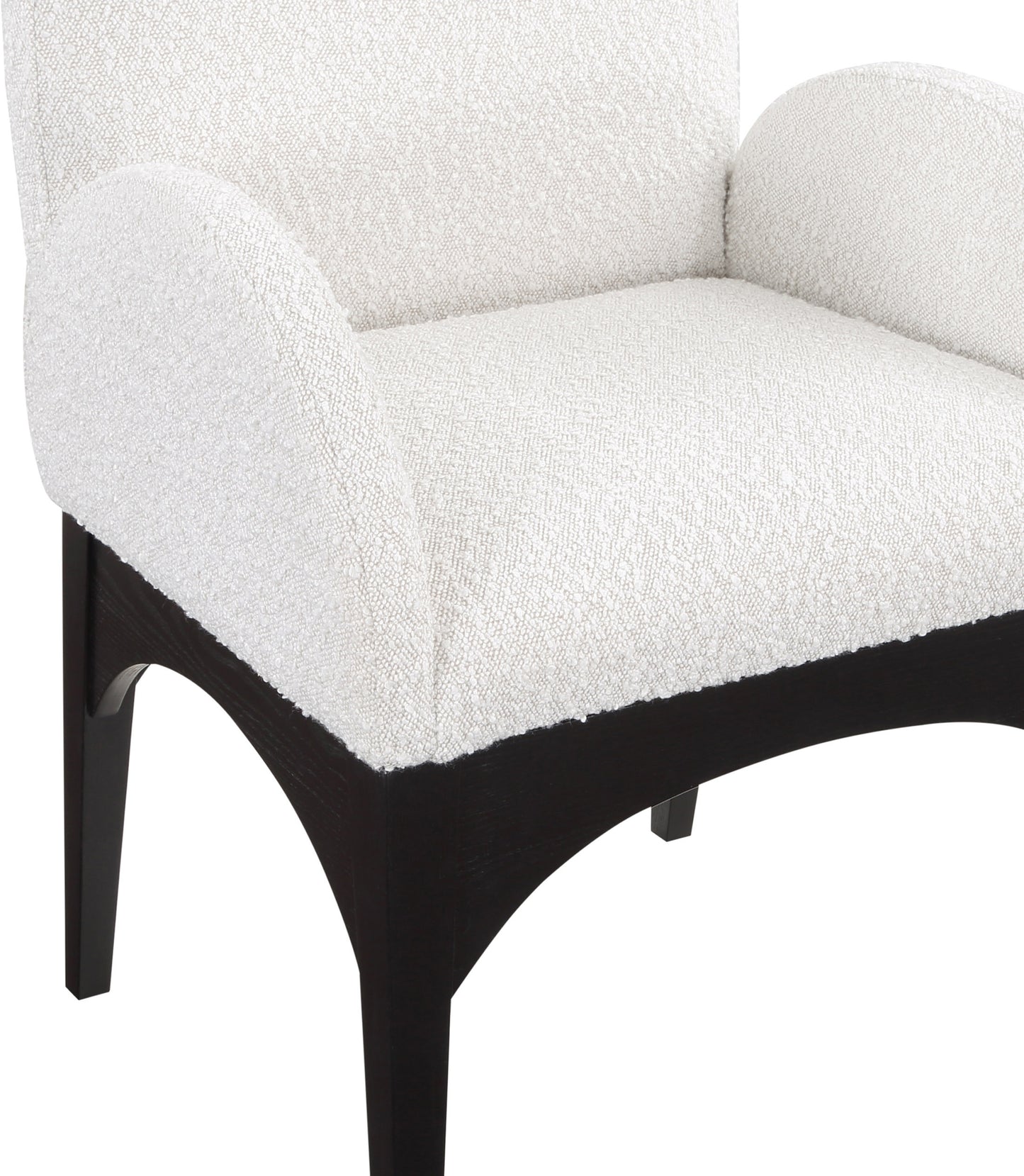 brielle cream boucle fabric dining chair ac