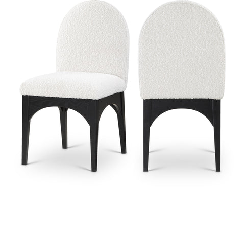 Sage Cream Boucle Fabric Upholstered Dining Side Chair, 1 Piece (Style 2)