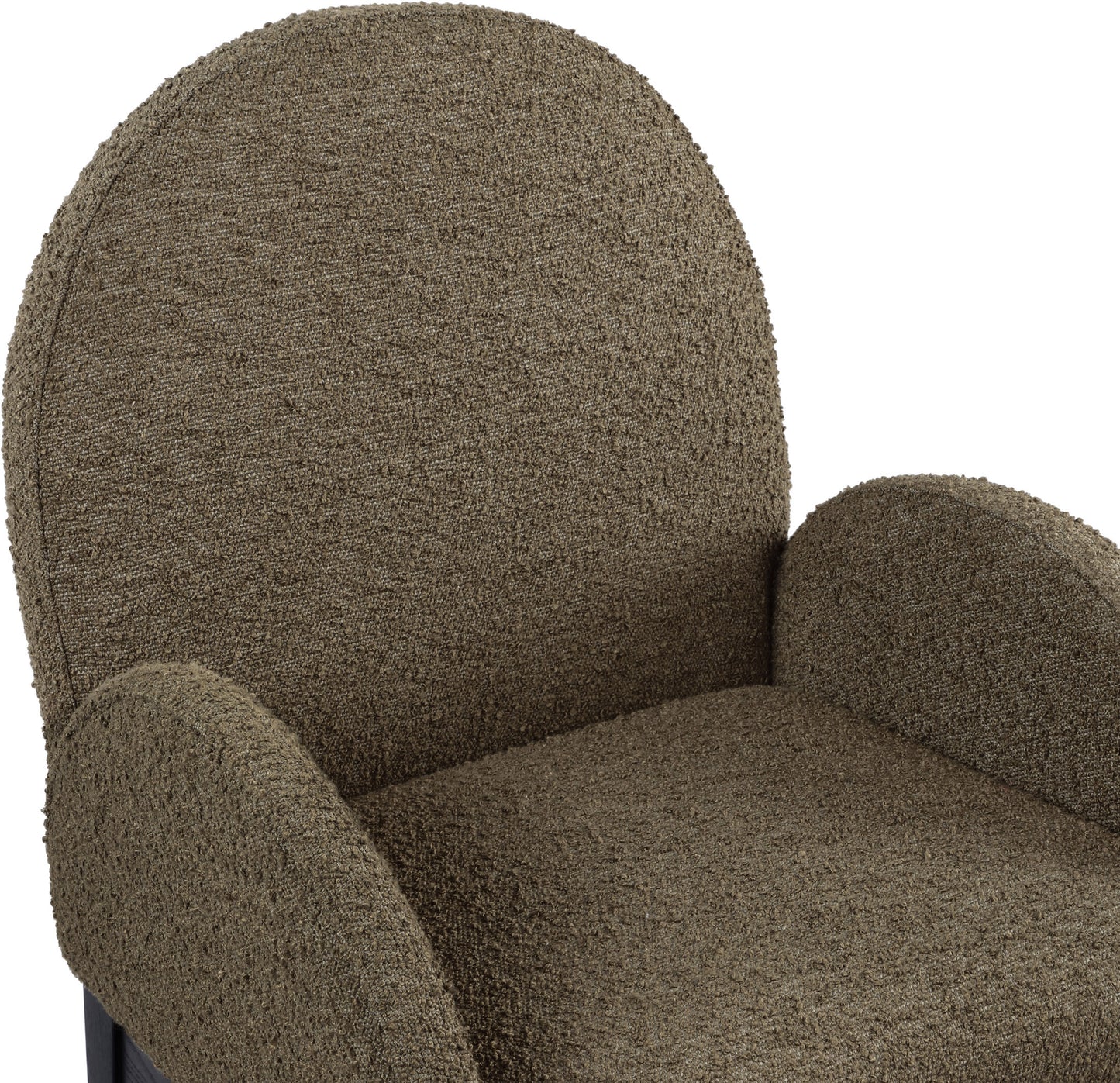 brielle olive boucle fabric dining chair ac