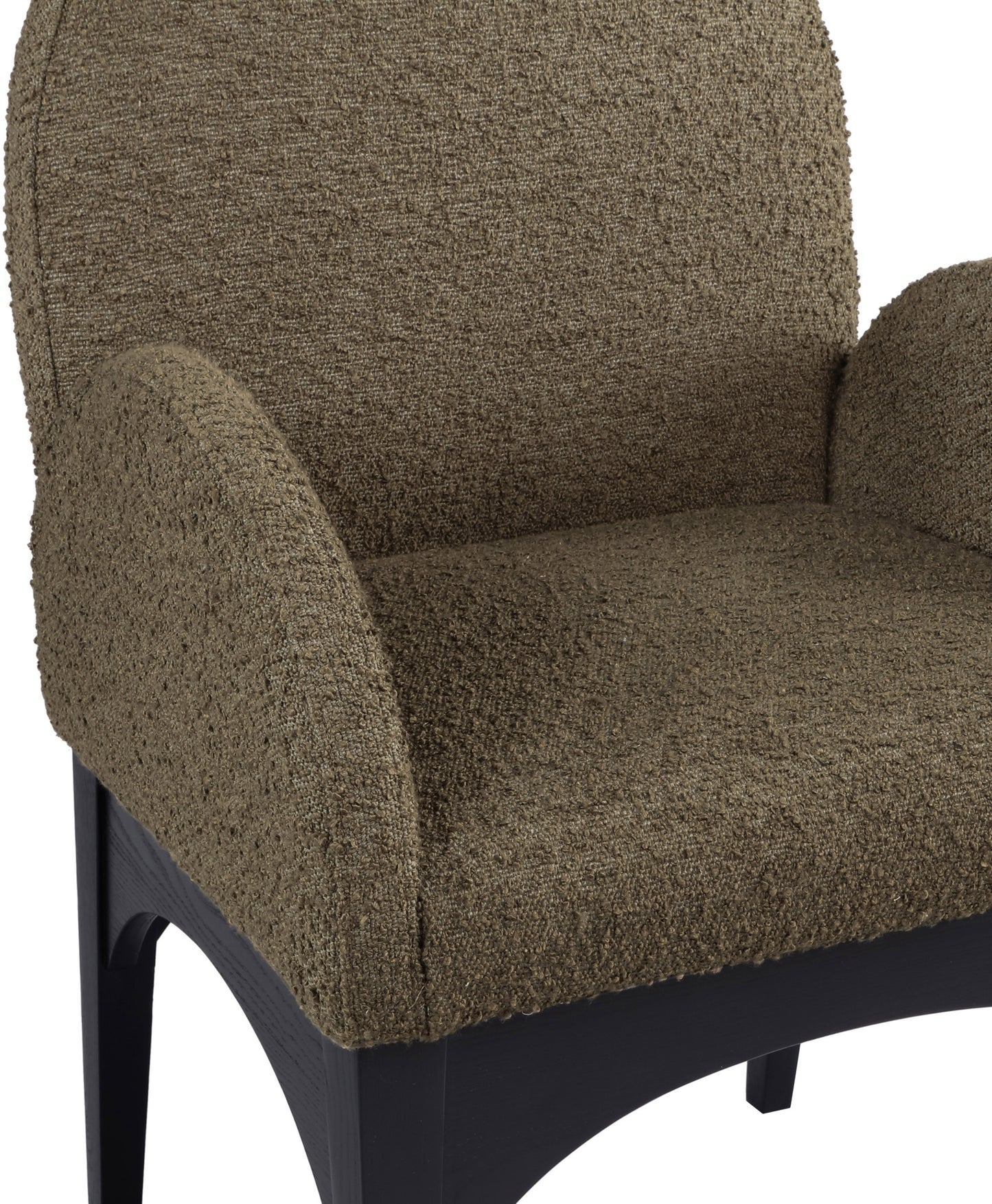 brielle olive boucle fabric dining chair ac