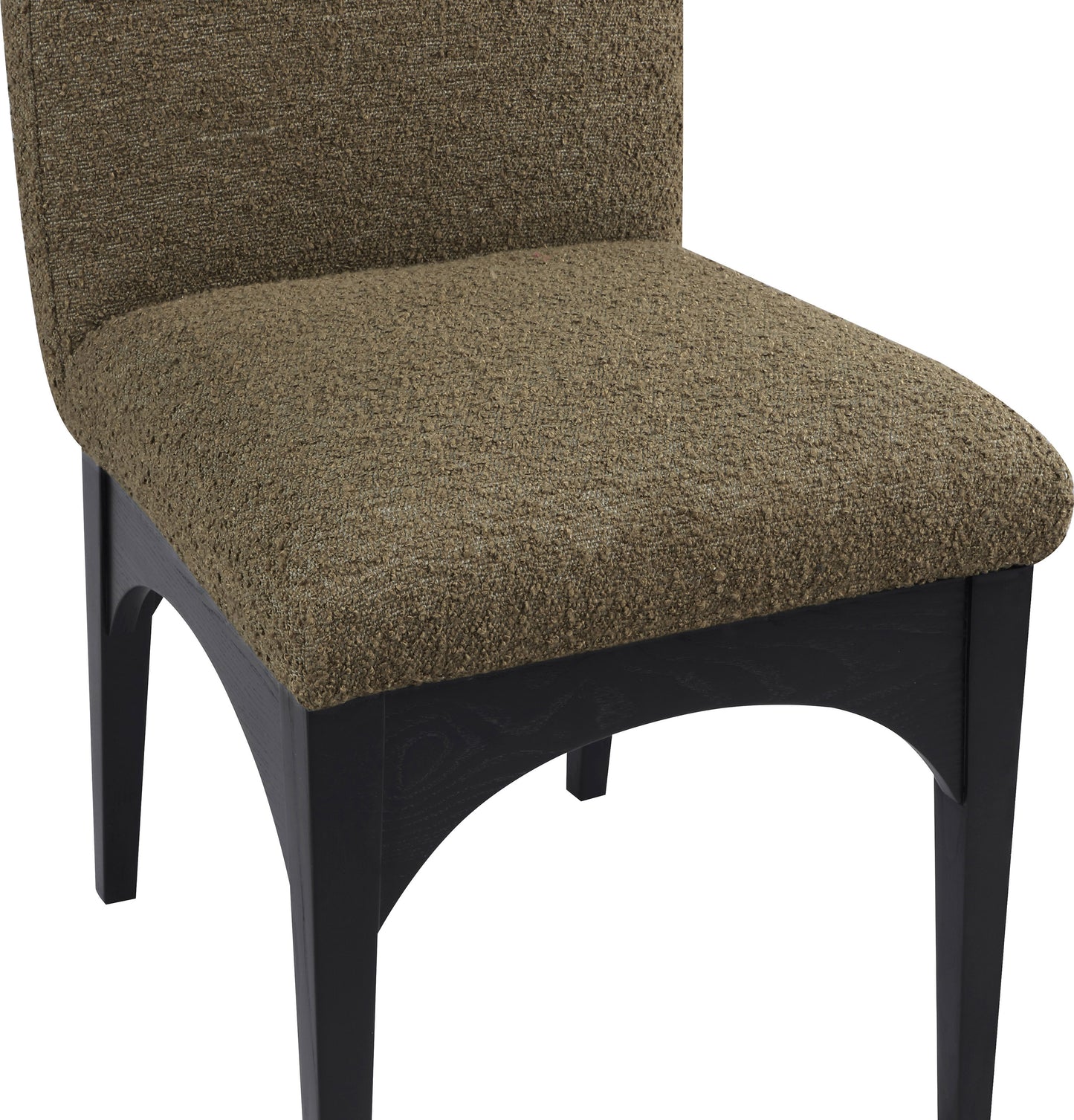 brielle olive boucle fabric dining chair sc