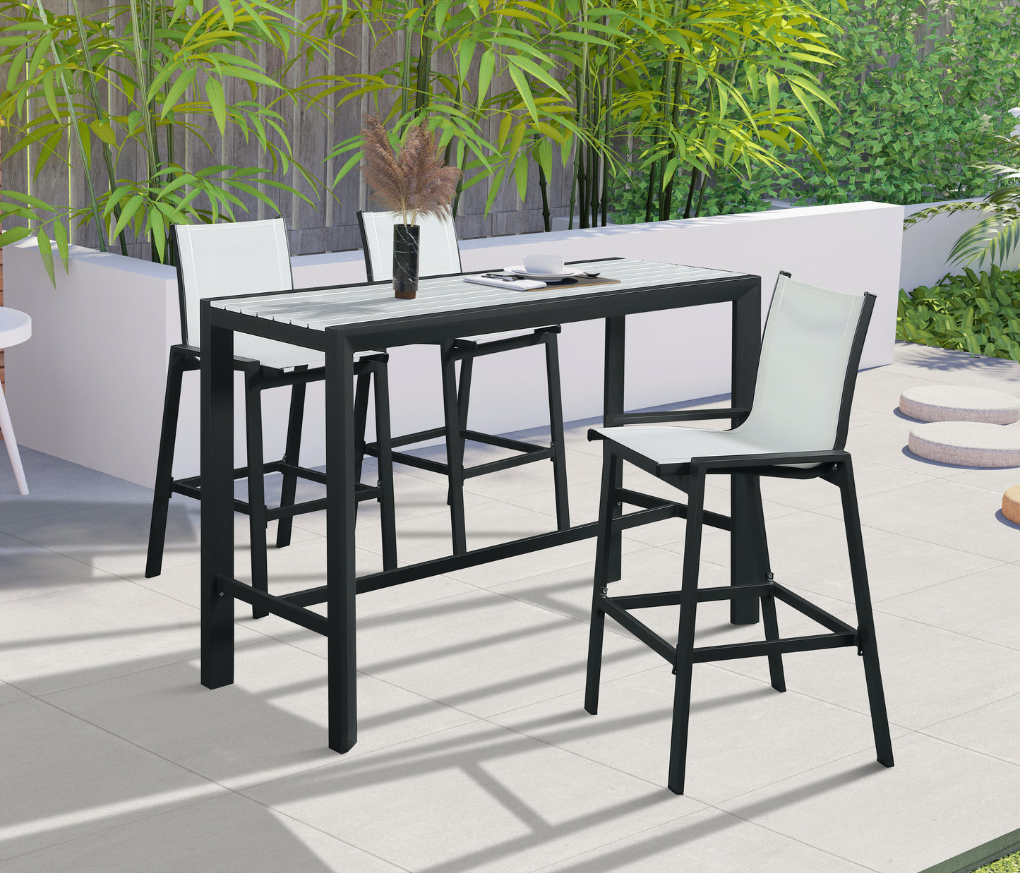 outdoor patio aluminum rectangle bar table