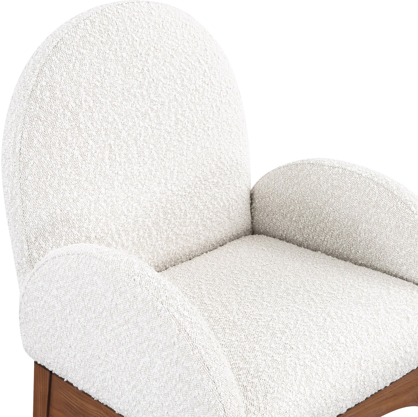 brielle cream boucle fabric dining chair ac